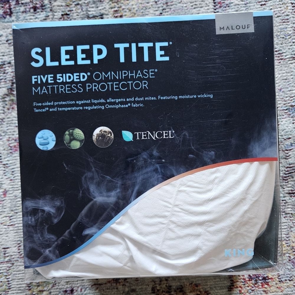 Malouf Sleep Tite Mattress Protector - White